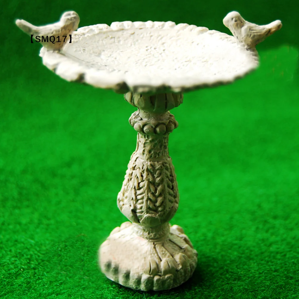 1:12 Dolls House Miniature Fairy Garden Furniture Resin Bird Bath Fountain Decor【SMQ】