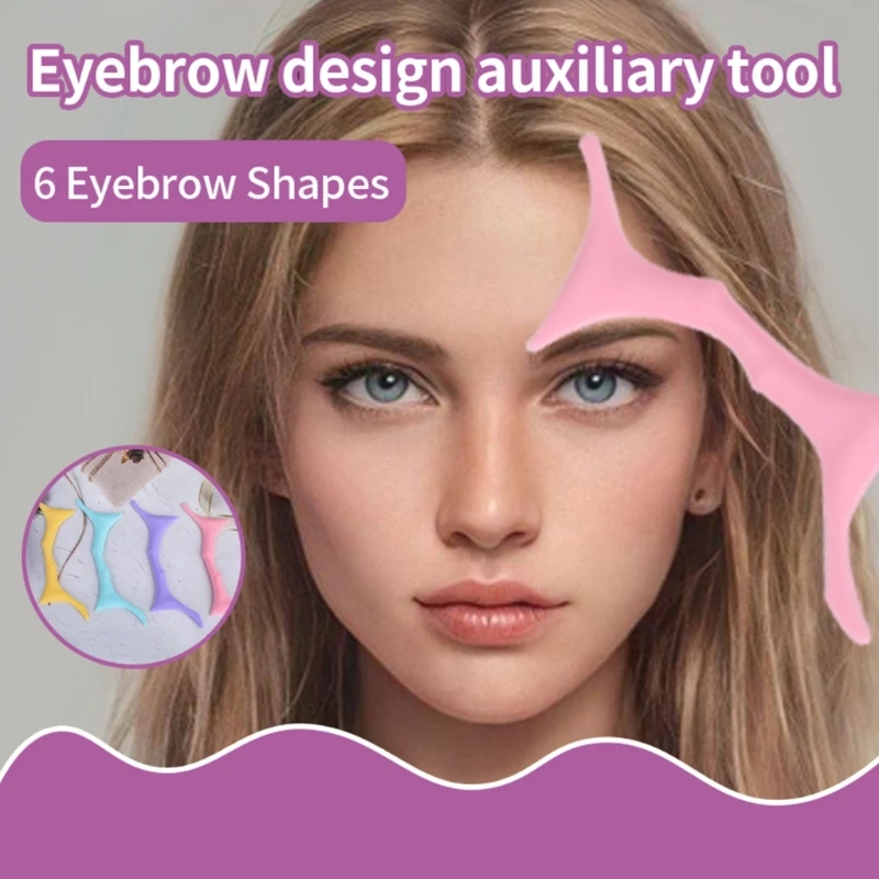 6 in 1 Silicone Eyebrow Aid Reusable Quick Stencil for Shape Eyebrows Eyeliner Eyeshadow Washable Drop Shipping