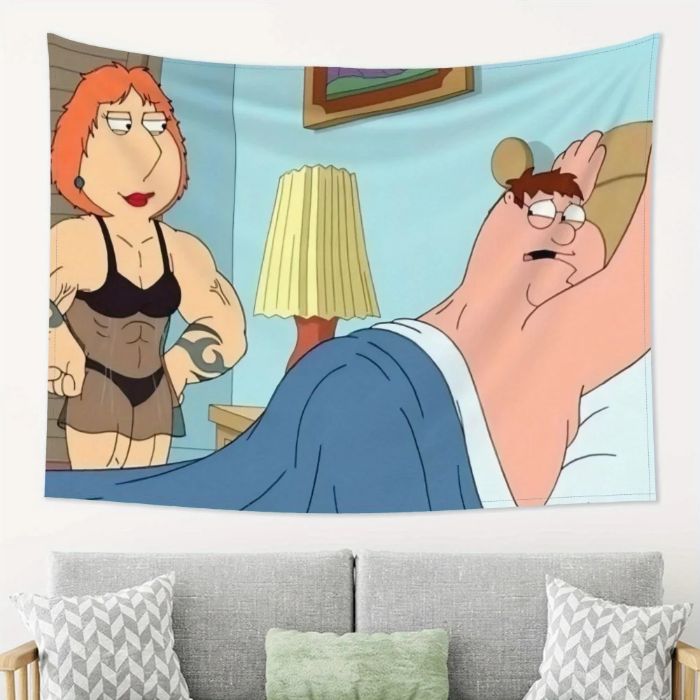 نسيج شخصية كرتونية من بيتر غريفين للتعليق على الحائط، ديكور منزلي خفيف الوزن لغرفة النوم وغرفة المعيشة والمكتب