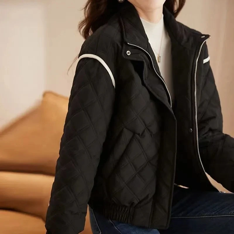 Veste matelassurera en coton diamant pour femme, col chaud, vêtements d'extérieur pour femme, nouvelle version coréenne, mode hiver 2023, M182