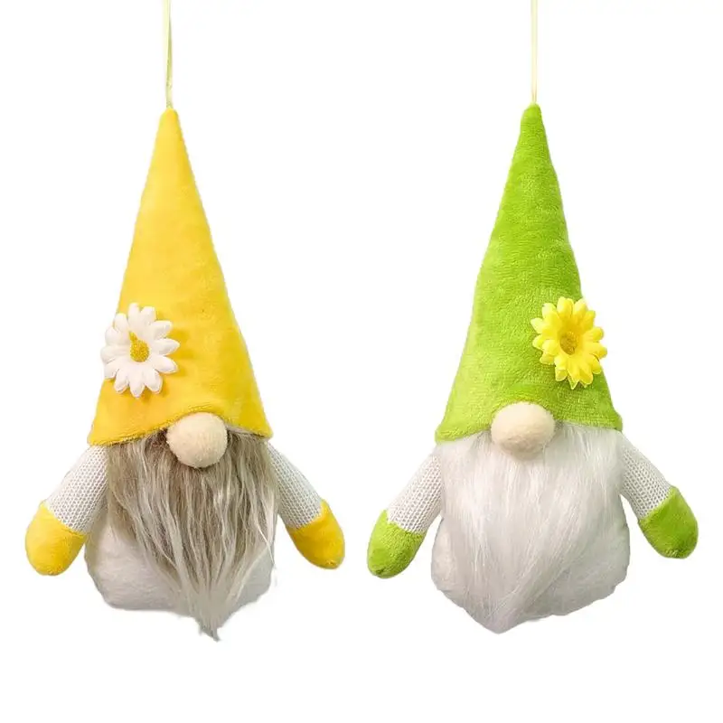 Plush Sunflower Gnomes Handmade Cute Swedish Tomte Farmhouse Gnome Doll Sunflower Kitchen Decor Spring Summer Sunflower Decor