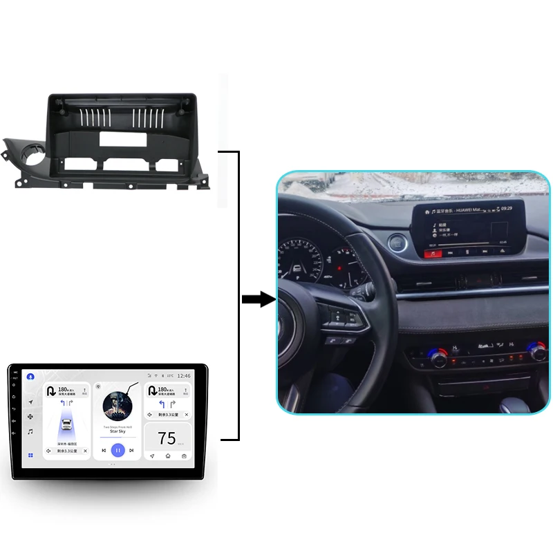 QSZN 9 inch Car radio Fascias Panel For Mazda 6 Atenza 2020 Frame Audio Installation Dash Fitting Panel Kit Big Screen 2 Din