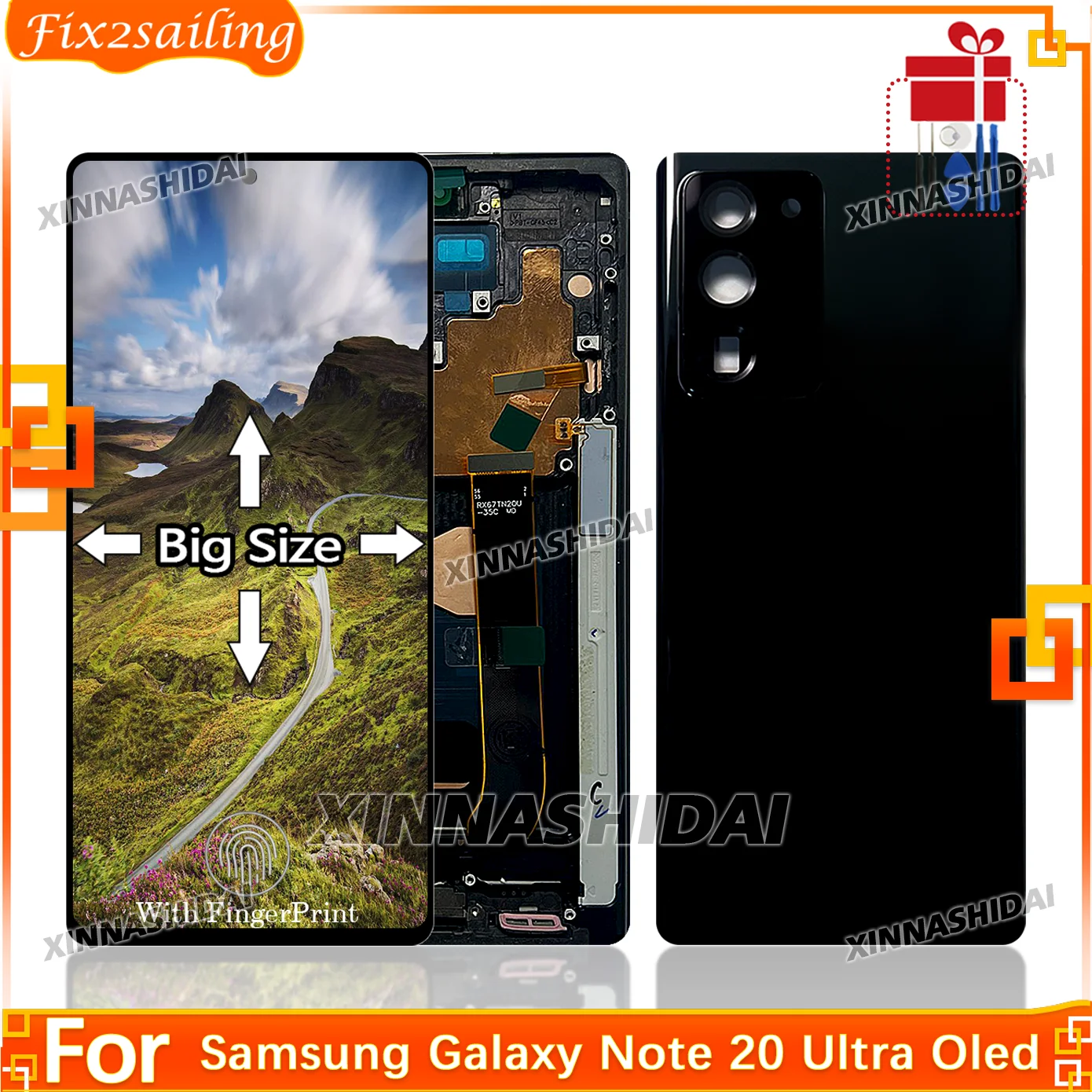 High Quality Big Size Screen For Samsung Galaxy Note 20 Ultra N985F N986B LCD Display Digital Assembly Touch Screen Parts