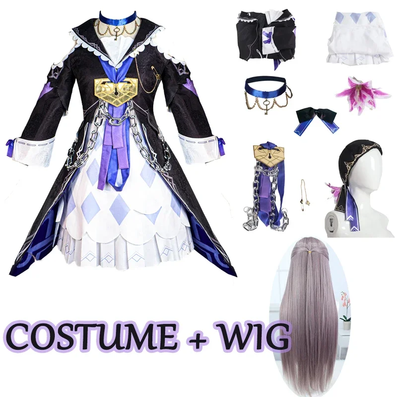 XS-3XL In Stock Full Set Herta Cosplay Costume Honkai Start Rail Game Cosplay Uniform Outfit Herta Cosplay Wig Costume