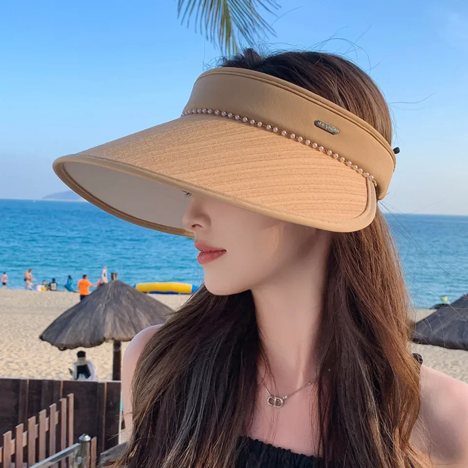 Sports Visor Hats Women Foldable Brim Lightweight Packable Adjustable Visor Caps Running Tennis Beach Huts 5
