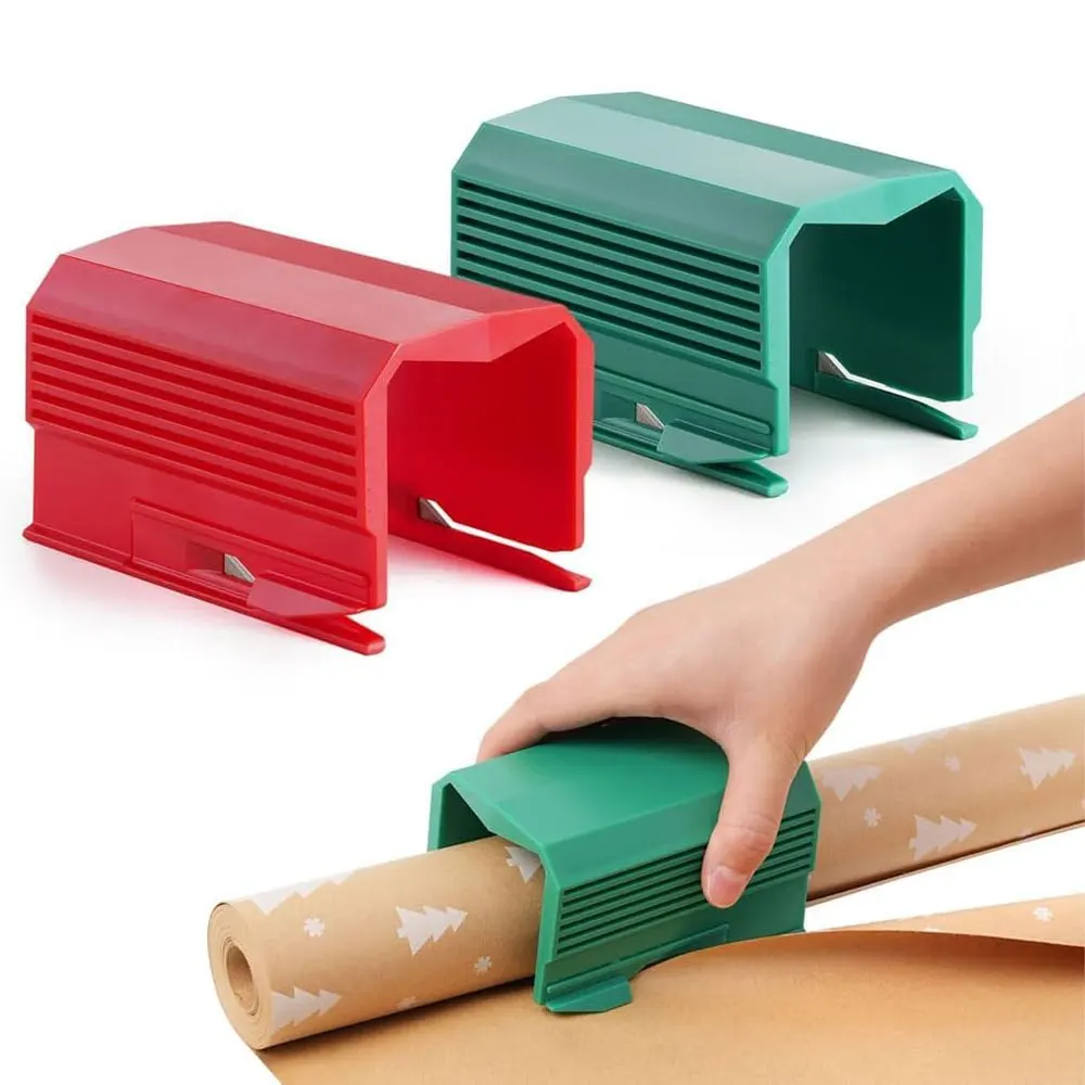 1 cortador de papel para envolver regalos, una herramienta de corte manual eficiente y portátil adecuada para álbumes de recortes y confeccionar regalos.