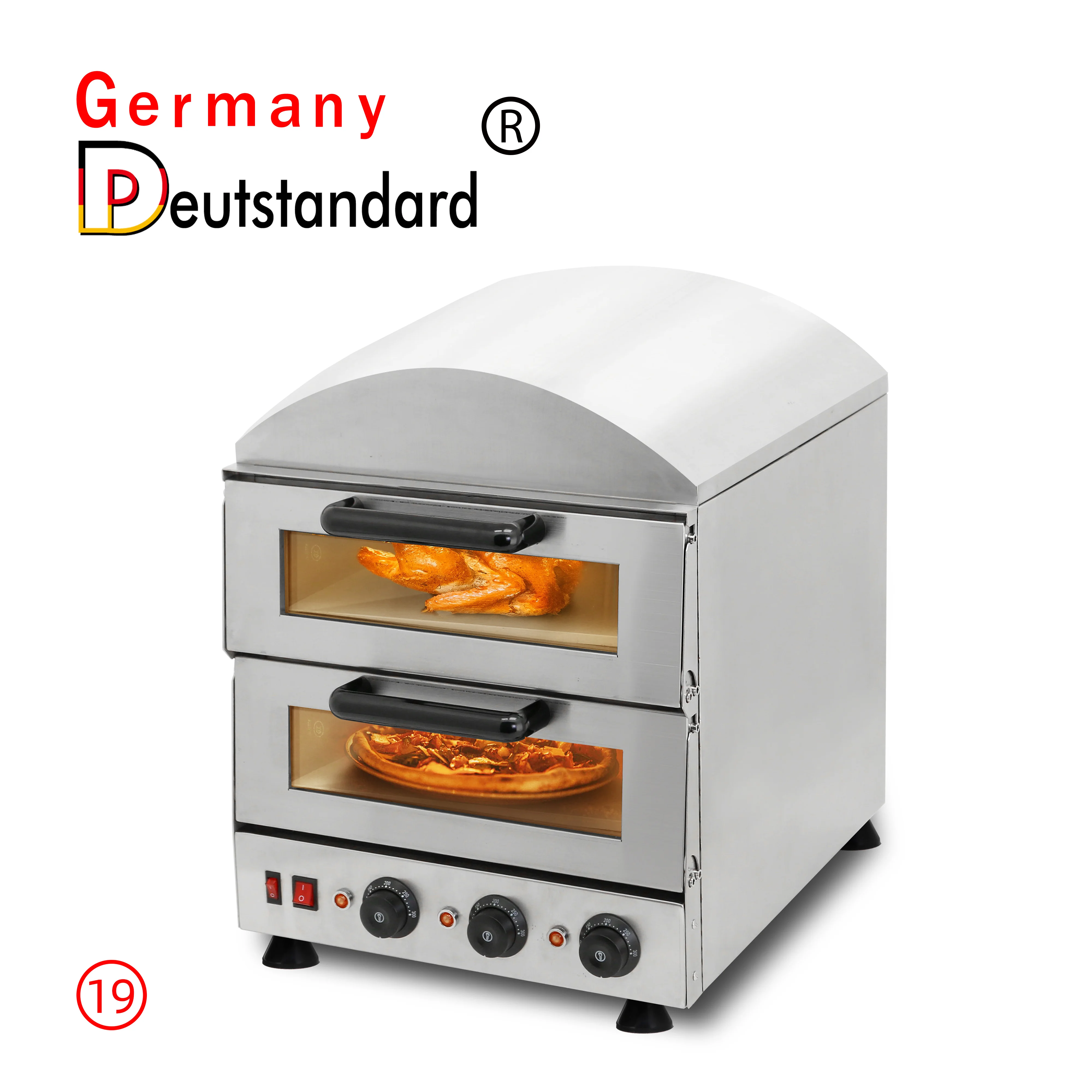 Germany Deutstandard NP-19 Electric Double Deck Oven Commercial Industrial Stainless Steel Pizza Making Machine For Pizzerias