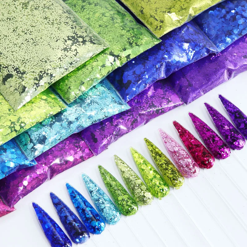 30g/Bag Mixed Nail Art Glitters Metallic Nail Glitter Bright