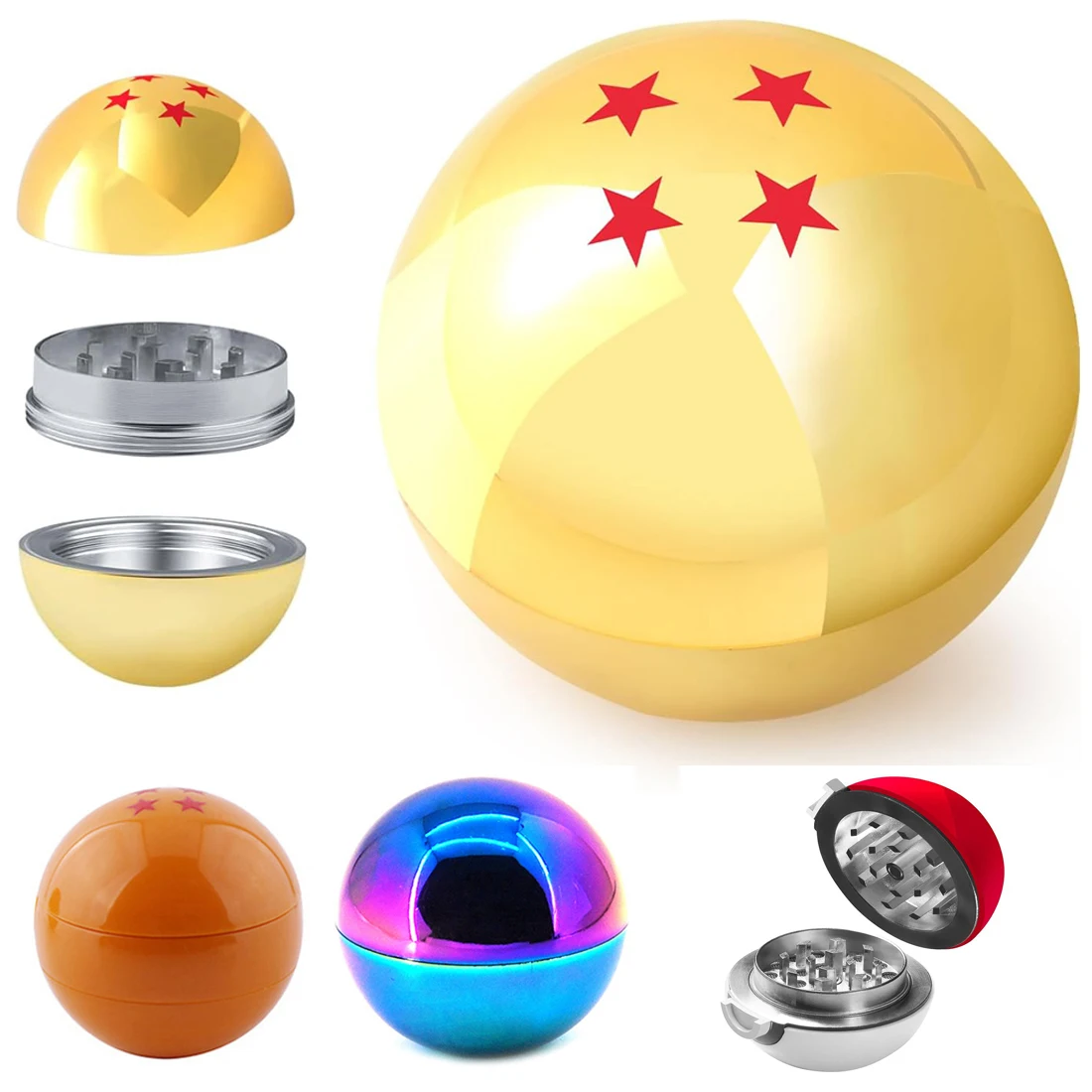 Herb Grinder 3 Layers Tobacco Grusher With Metal Sharp Teeth Pokeball Cute Grinder Herbal Smoking Accessories Cool Gadget