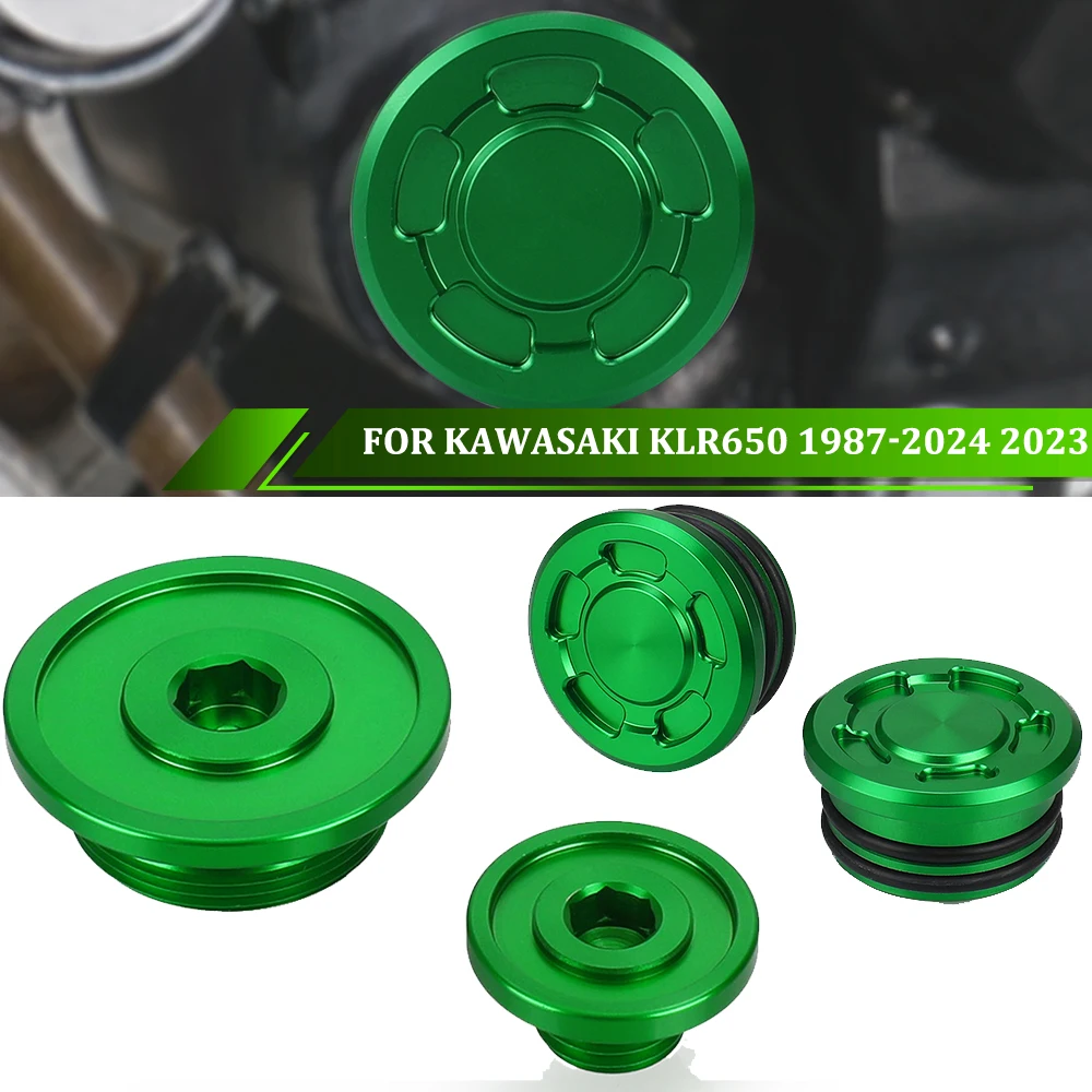 

KLR 650 2023 2022 Frame Hole Cover Engine Ignition Cover Plugs Crankcase Timing Cover Screw Cap For Kawasaki KLR650 1987-2024