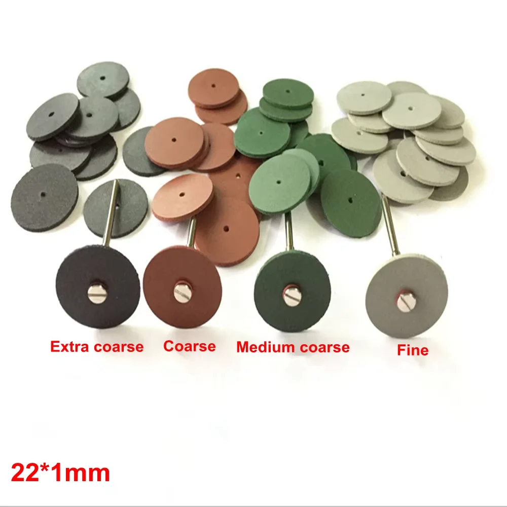 

40pcs/set Mixed 4 Colors 2.35mm Dental Lab Polishing Wheels Silicone Rubber Polishers 22*1mm