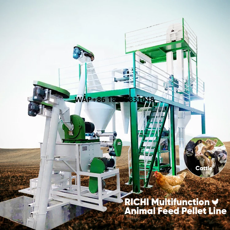 Feed Pellet Plant Free Customized Cattle Livestock Animal Chicken Poultry Feed Pellet Machine for Animal Feeds