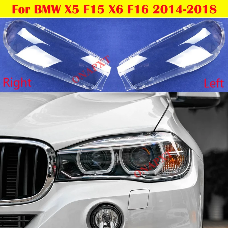 

Для BMW X5 F15 X6 F16 передние линзы автомобиля, чехол для фар, колпачки, автоматический прозрачный абажур, стеклянная крышка 2014-2018