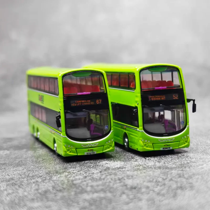 Diecast 1:110 Scale Alloy B9TL Double-Decker Bus Model Finished Product Simulation Toy Collection Gift Static Display