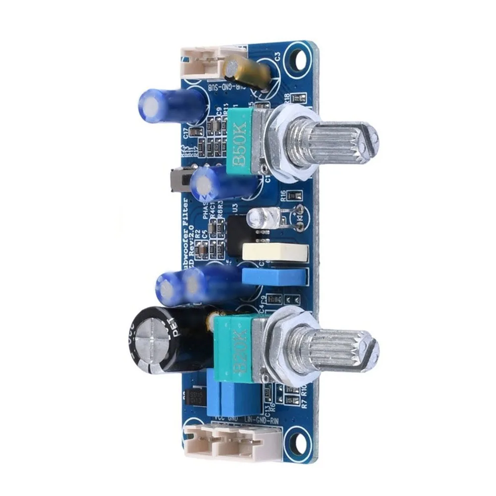 NE5532 Integrated Low Pass Filter Board DC 9V to 32V Single Supply for Audio Preamp Stage Phase Adjustable Bass Control