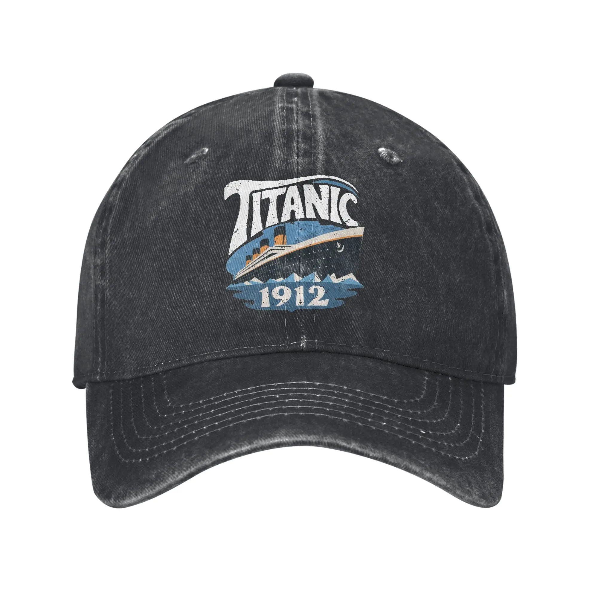 Vintage Titanic 1912 Ship Icebergs History Baseball Caps Unisex Distressed Washed Snapback Hat  Outdoor Summer  Gift Hats Cap
