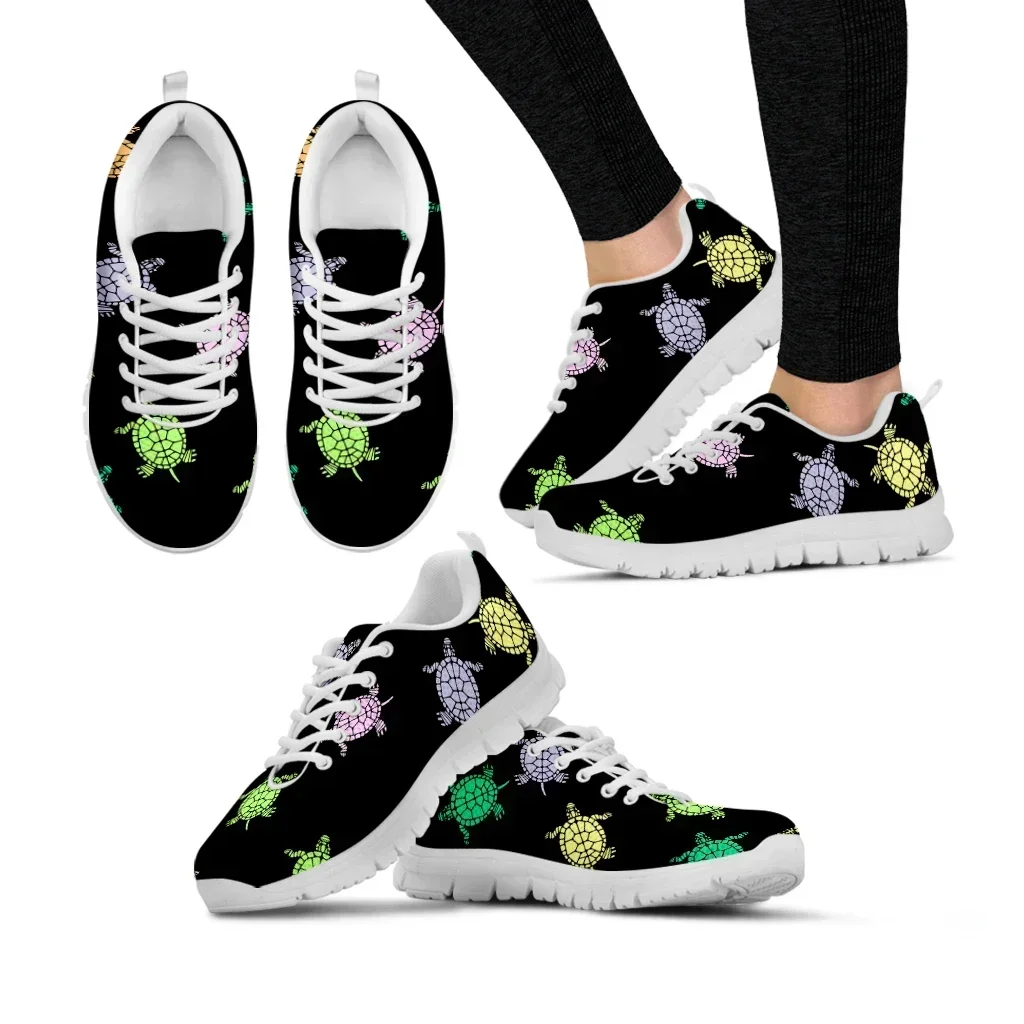 

Black Lightweight Outdoor Shoes Turtle Pattern Lace Up Summer Breathable Sneakers Platform Casual Shoes Zapatos