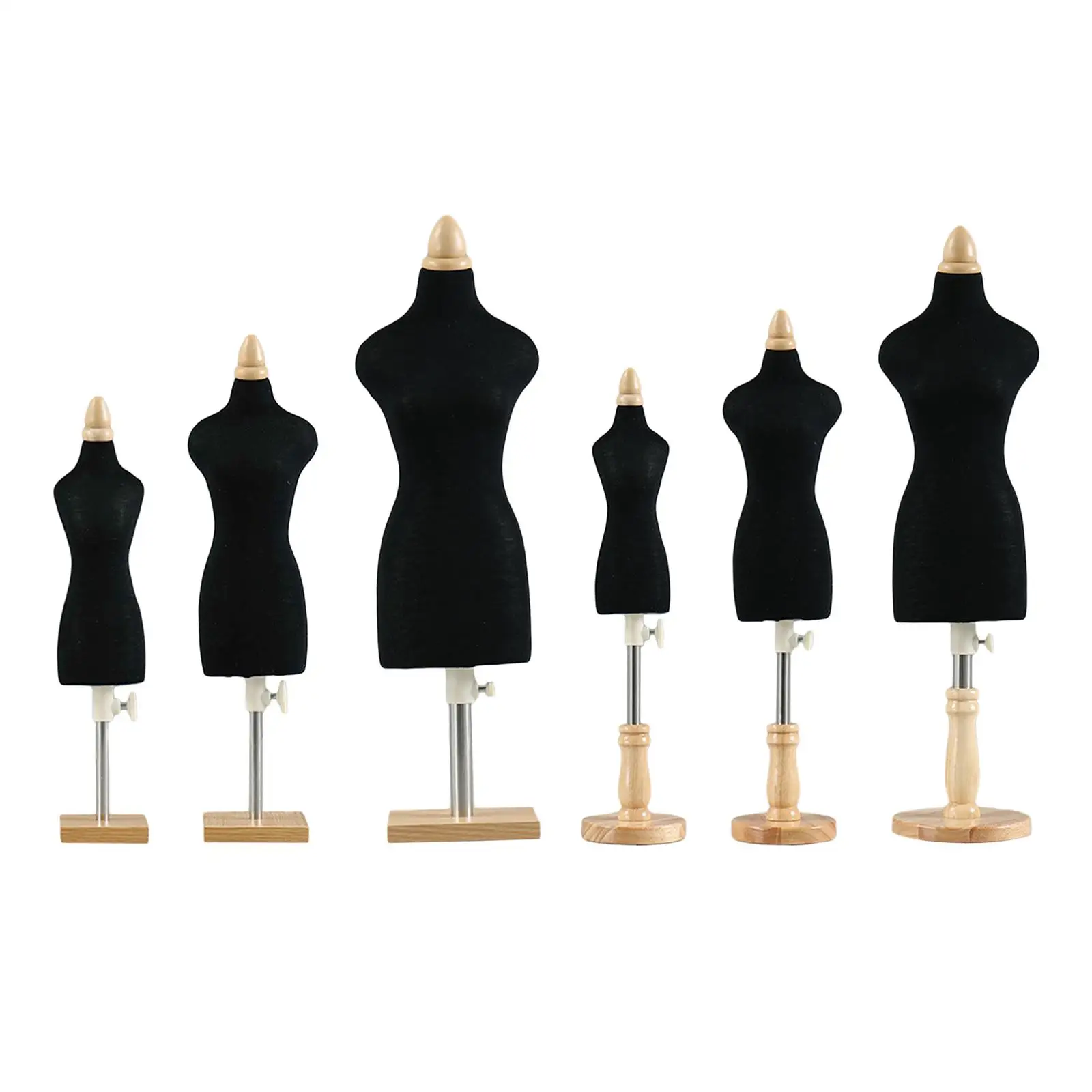 MINI Tailor Dressmaker Miniature Sewing Mannequin พร้อมฐานไม้ชุดตุ๊กตา