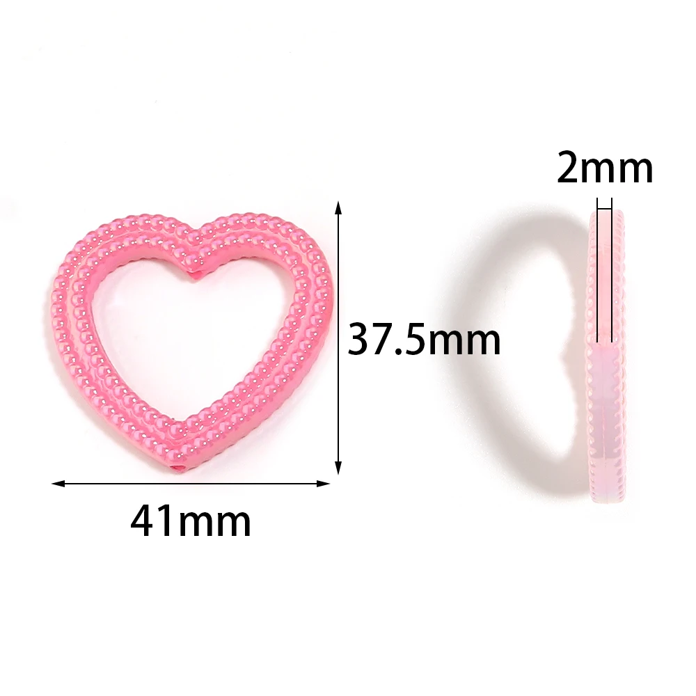 5Pcs Acrylic Plated UV Color Love Garland Beaded Handmade DIY Mobile Phone Chain Keychain Accessories Pen Decoration Accessories