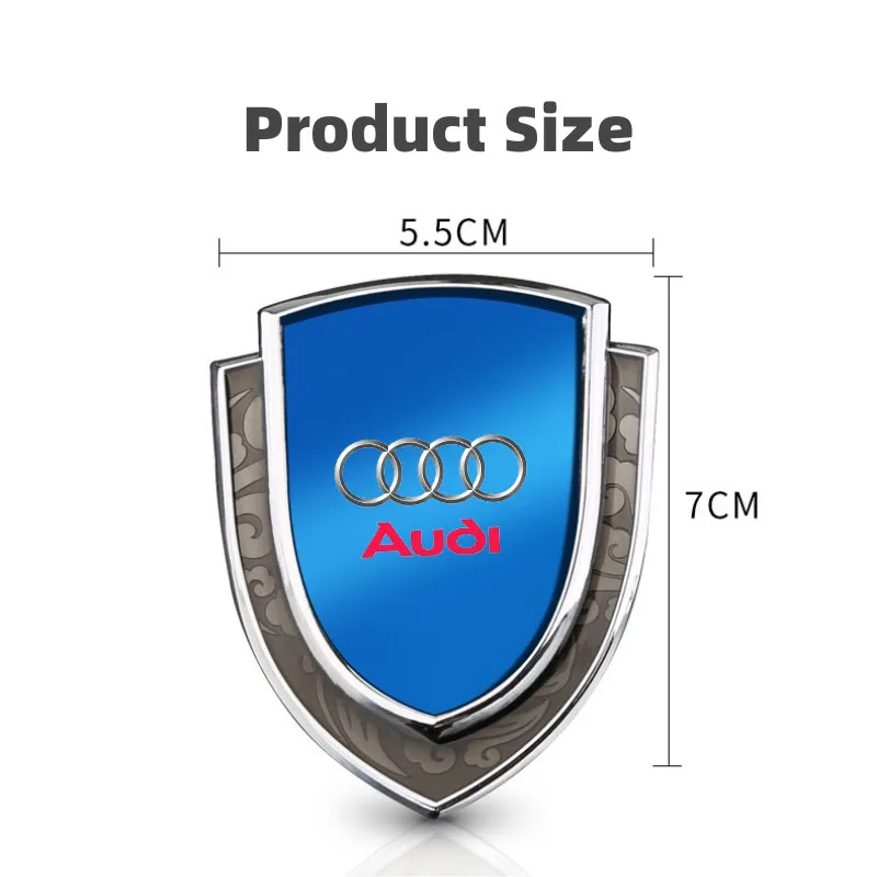 

Car Badge Body Side Metal Stickers Shield Styling Auto Accesorios for Audi RS A3 A5 A5 A6 A6 Q2 Q3 Q5 Q Q8 RS3 RS4 RS5