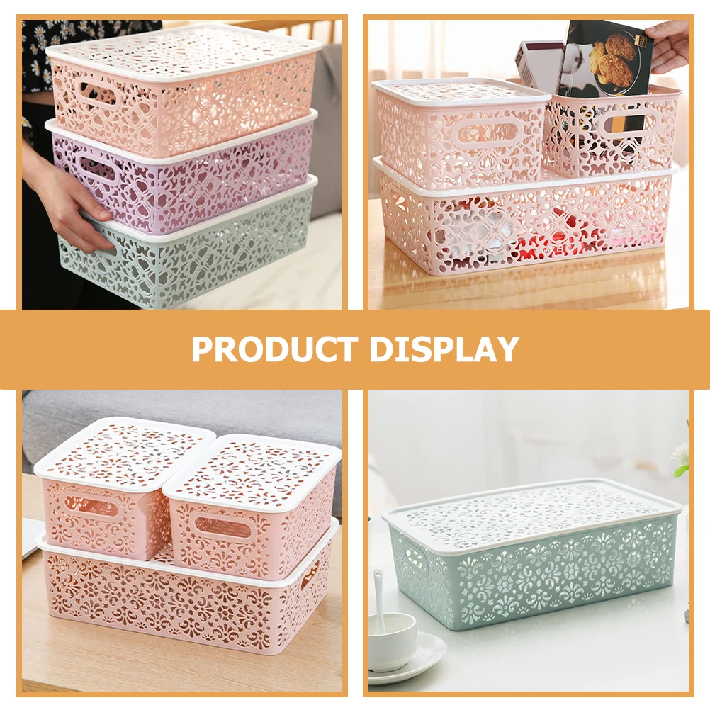 3pcs Storage Plastic Storage Bin Large Size Blue Purple Pink Kitchen Bedroom Wardrobe Plastic Containers Boxes