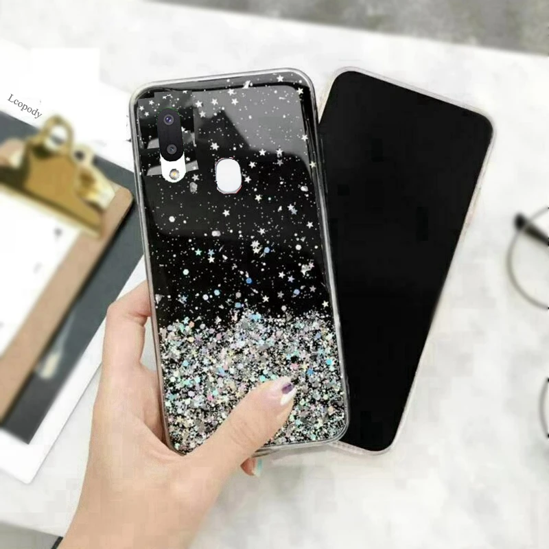 Bling Glitter Phone Case For samsung galaxy A20 A205F A205F/DS A205FN/DS A205G/DS Soft Full Cover For samsung A 20 Back cover