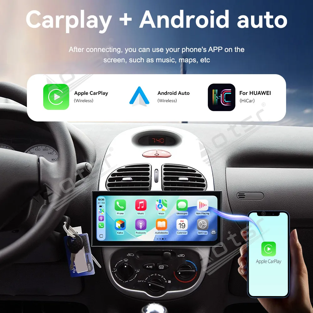 CarPlay 15.8’’ Android 15 For Peugeot 206   2002–2010 Car gadgets Car Radio Car GPS Navigation HD Screen Multimedia Player Head