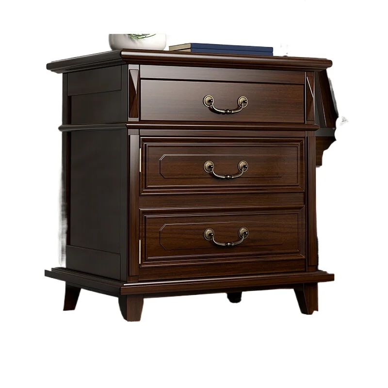 

Household small anti-theft safe, new solid wood bedside table, built-in all-steel smart fingerprint password