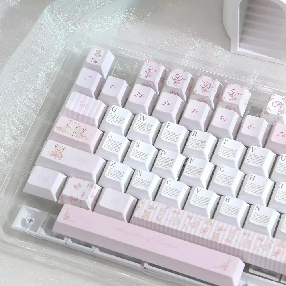 

Медведь Цветок Камбоджак Клавиатура Ретро Черный Порошок Клавиатура Оригинальная Высота PBT Материал Индивидуальная Механическая Клавиатура Клавиатура