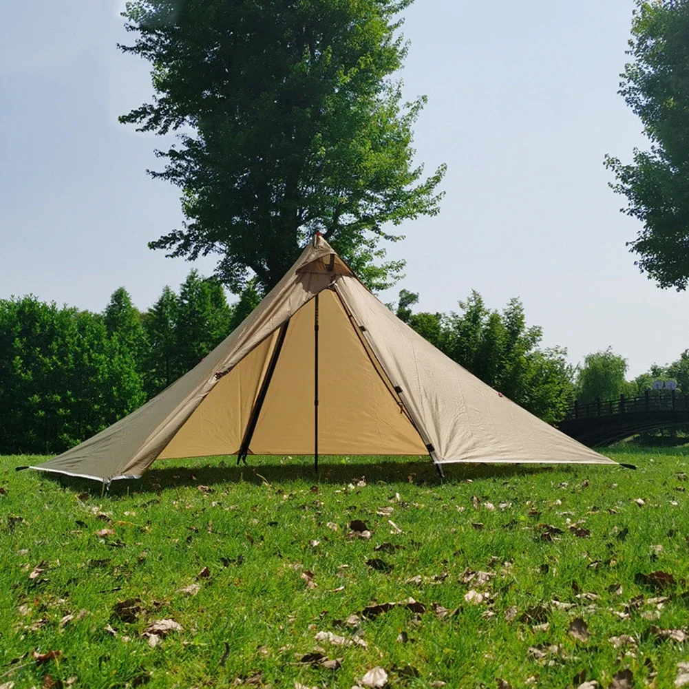 Camping Near Streams Waterproof Solo Tent Portable Hiking Tent Shelter Yellow Compact Storage Rainproof Shelter