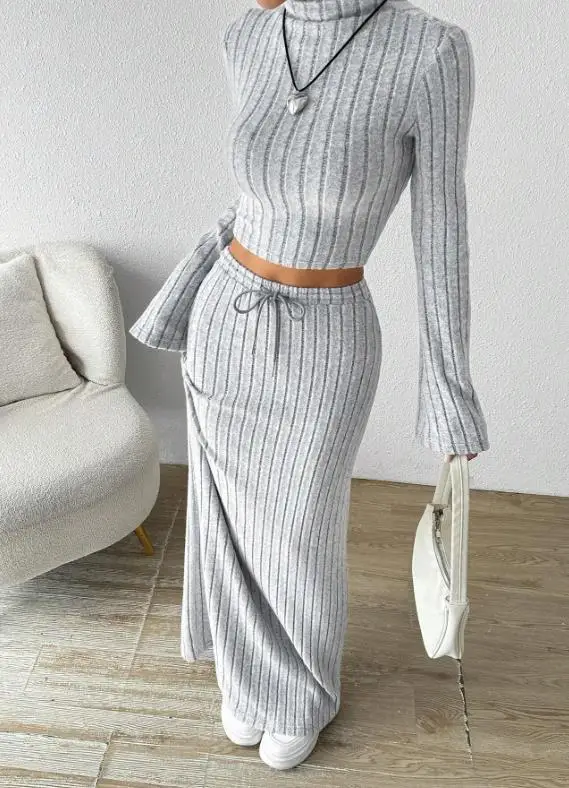 

Women Fashion Pants Outfits 2026 Autumn & Winter Women's Simple Casual Fashion Sets New Versatile Commuting Knitted 2 Piece Set