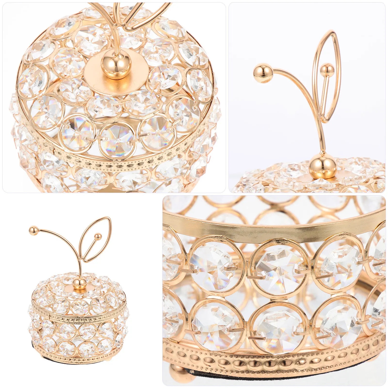 

Crystal Jewelry Box Hollowed Trinket Organizer Lid Jewelry Storage Display Box Exquisite Necklace Ring Earrings Keepsake Gift