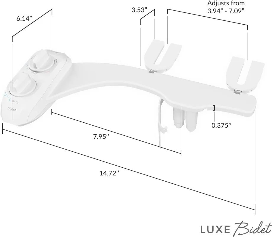 Imagem -06 - Acessório de Bidé Luxe 185 Plus para Assento de Vaso Sanitário Dobradiças Melhoradas para Limpar Deslizar Autocupo Avançado 360 ° Branco Mais Novo