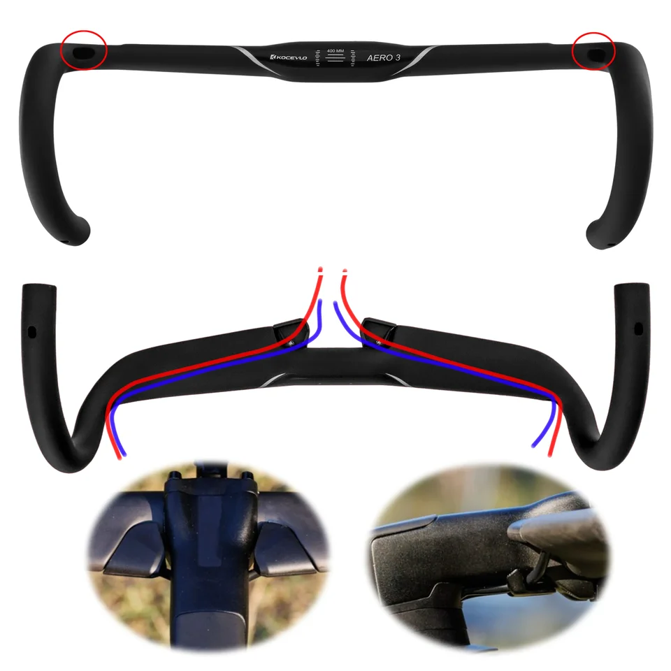 KOCEVLO AERO 3 ロードバイク用カーボンハンドル 400mm KOCEVLO AERO 3 Road Carbon Handlebar 360/380/400/420mm UD Matt