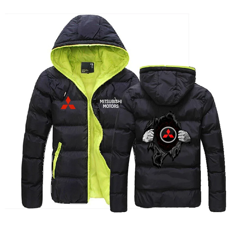 2024 New Men Motorcycle For Mitsubishi Winter Hot Sale Six-color Cotton Suit Jacket Casual Hooded Solid Color Fashion Coat Top