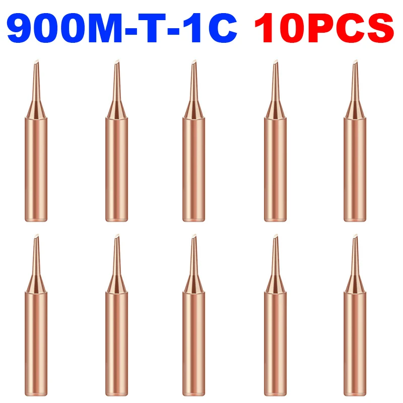 10Pcs/Lot 900M-T-1C Soldering Replacement Temperature Solder Iron Tips Head Tool 936,937,938,969,852D Soldering Station Welding