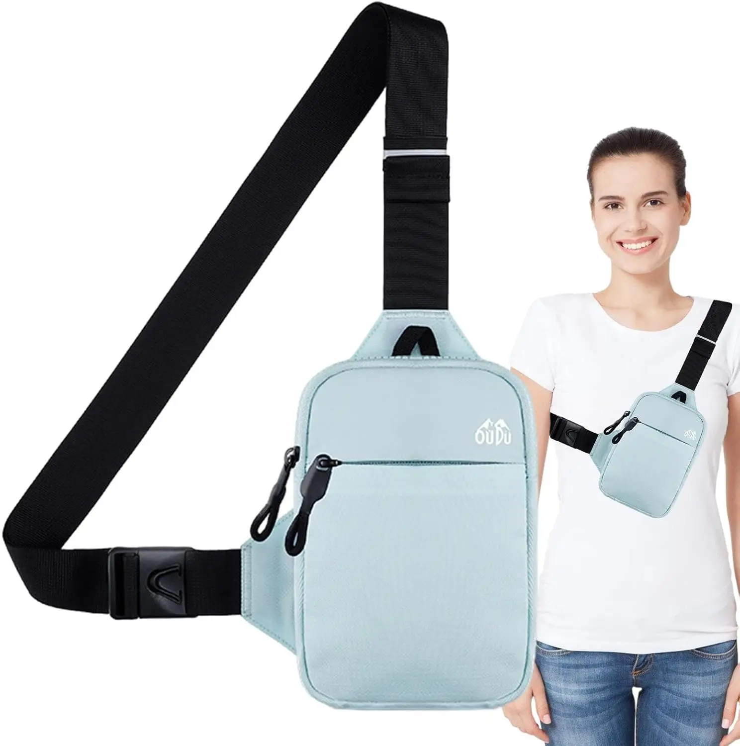 

Cross Shoulder Fanny Pack - Cross Shoulder Fanny Pack with Double Zipper | Outdoor Sports Essentials for Travel, Shopping, Cycli