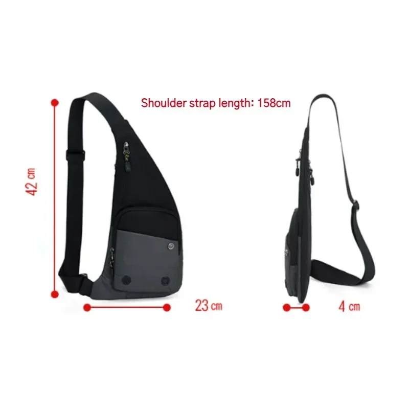 Men‘s New Trendy Casual Shoulder Bag Leisure Travel Sports Outdoor Pack Messenger Crossbody Sling Chest Bag Pack for Male Female