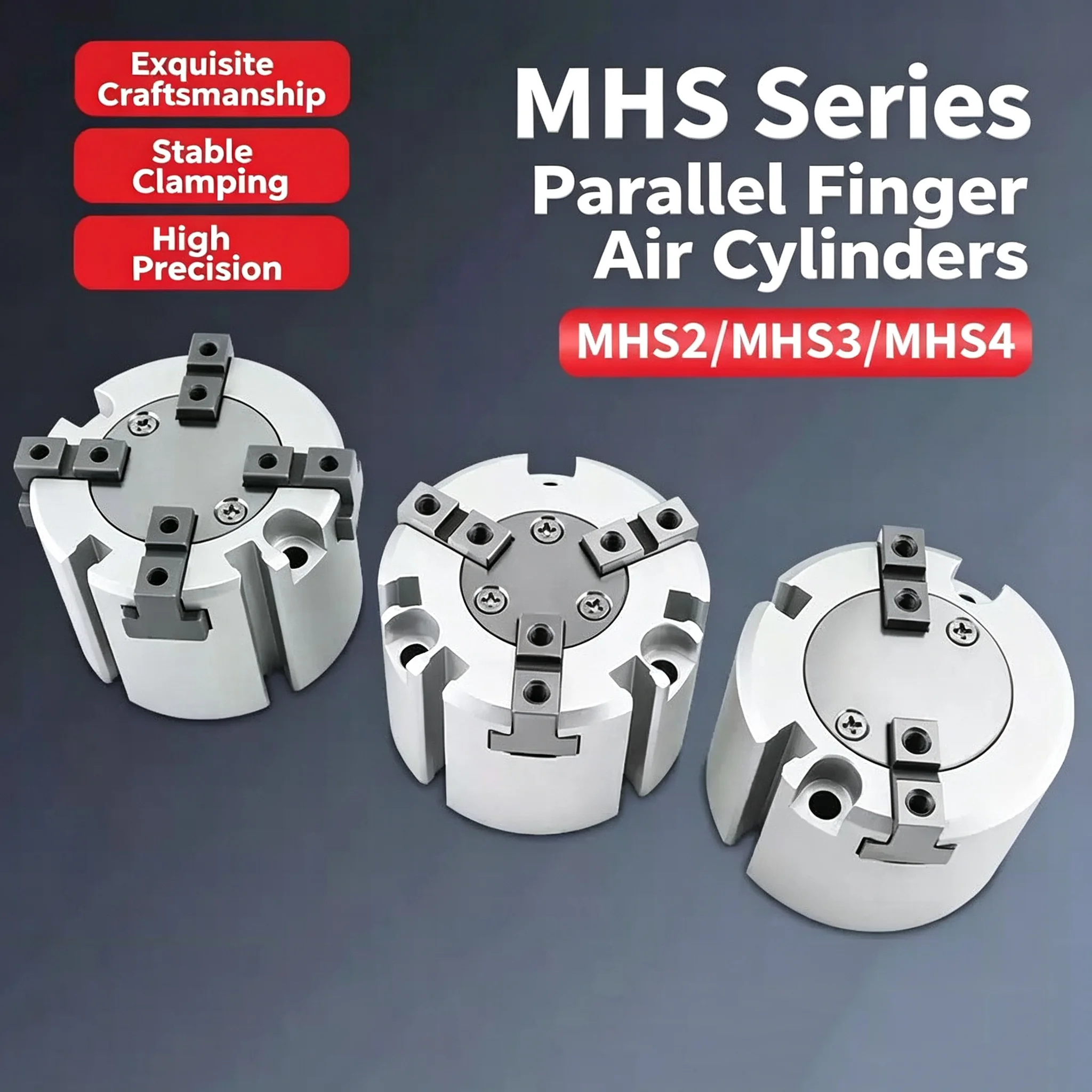 MHS2/MHS3/MHS4 Series Parallel Type Pneumatic Gripper Two-Jaw Three-Jaw Air Gripper MHS 16D 20D 25D 32D 40D 63D 80D for Automati