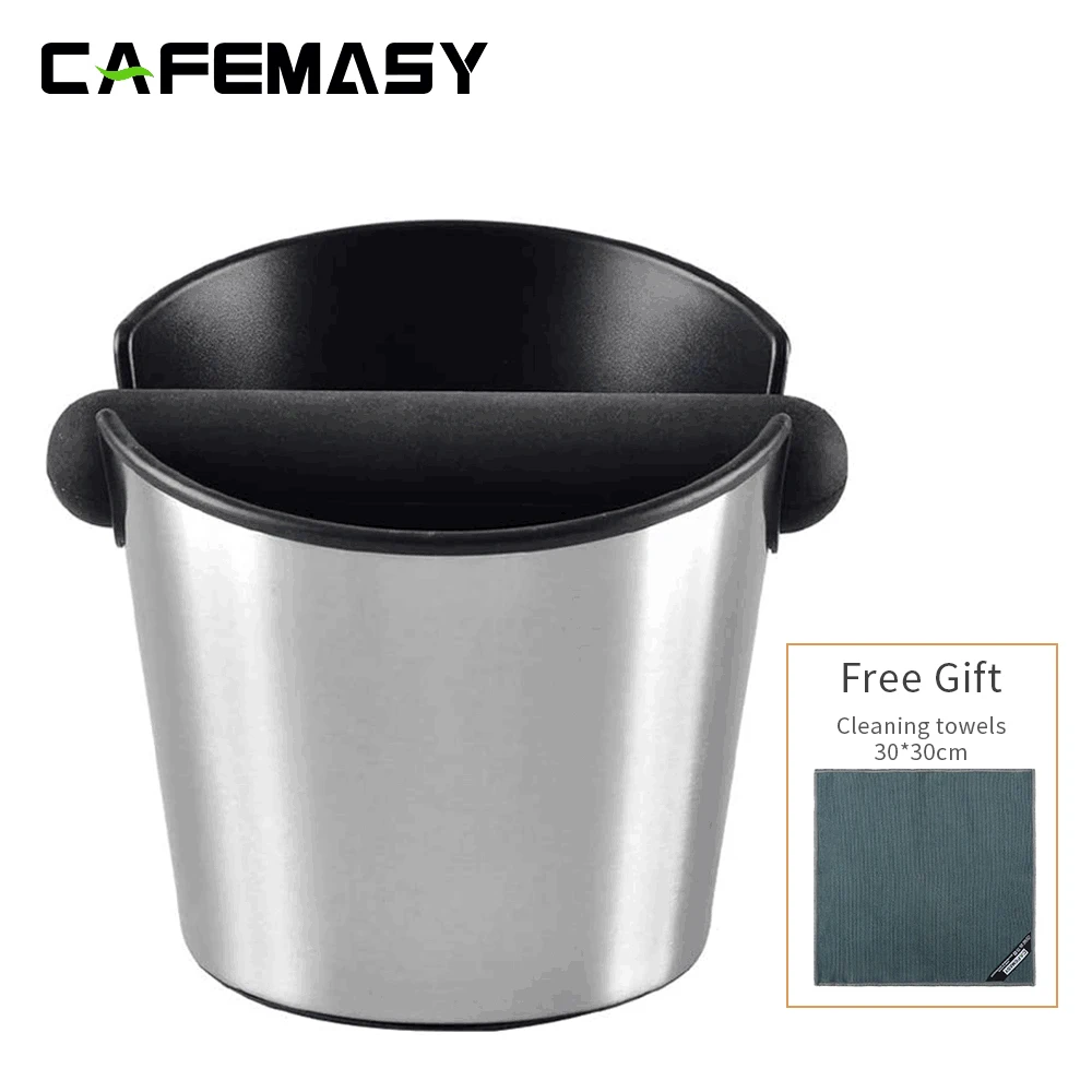 Coffee Grind Knock Box Coffee Grind Dump Bin Waste Bin Stainless Steel Espresso Knock Box for Espresso Maker Household Cafe Tool