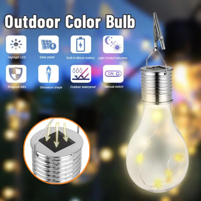 

Solar Color Bulb Outdoor Camping Decorative Chandelier Garden Courtyard Corridor Path Waterproof Bulb Christmas Decoration Light