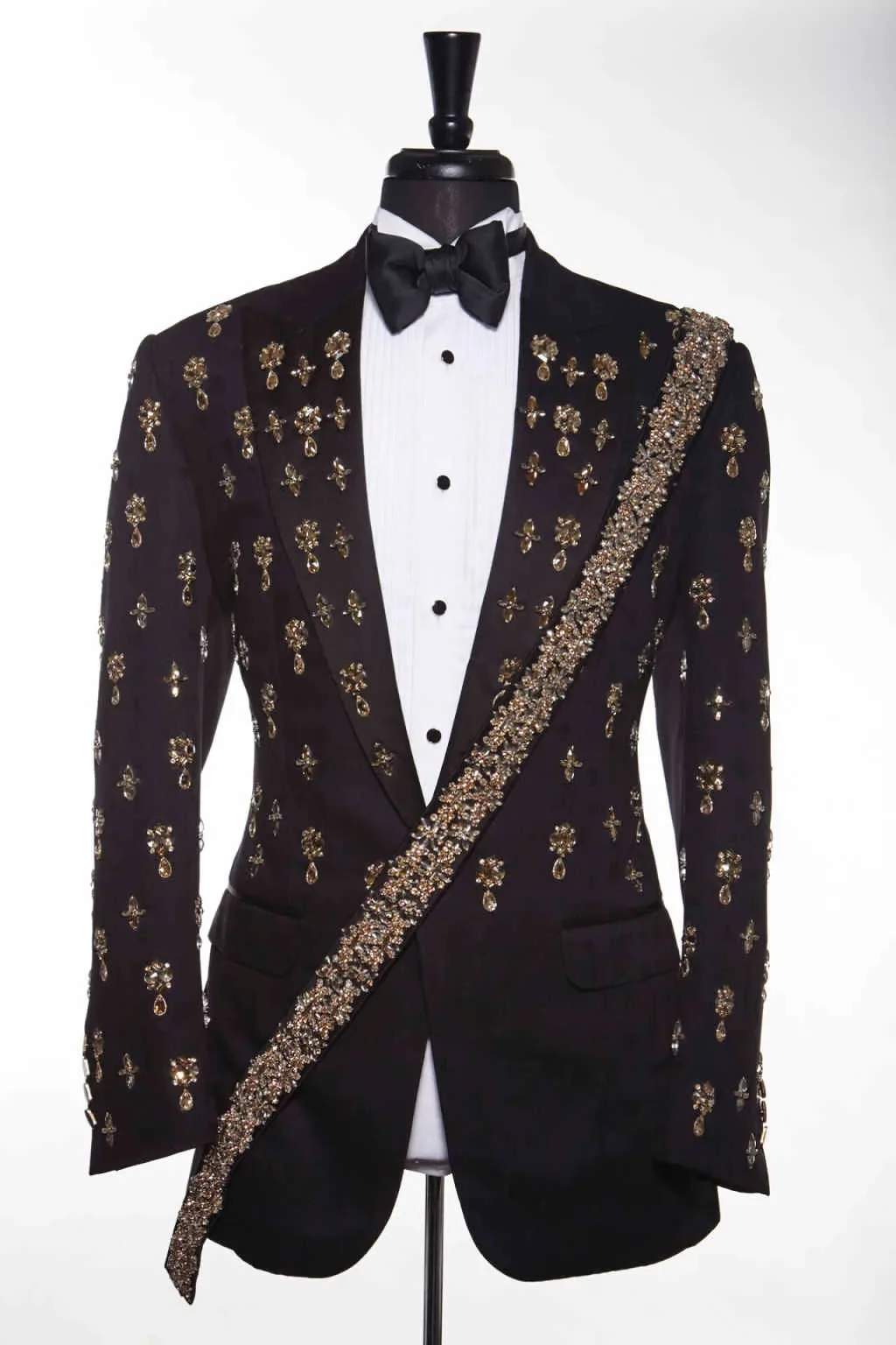 Big Diamonds Groom Wedding Tuxedos Unique Design Beading Pants Set Male Fashion Suit Tailored Made Men Clothing 2 Pieces