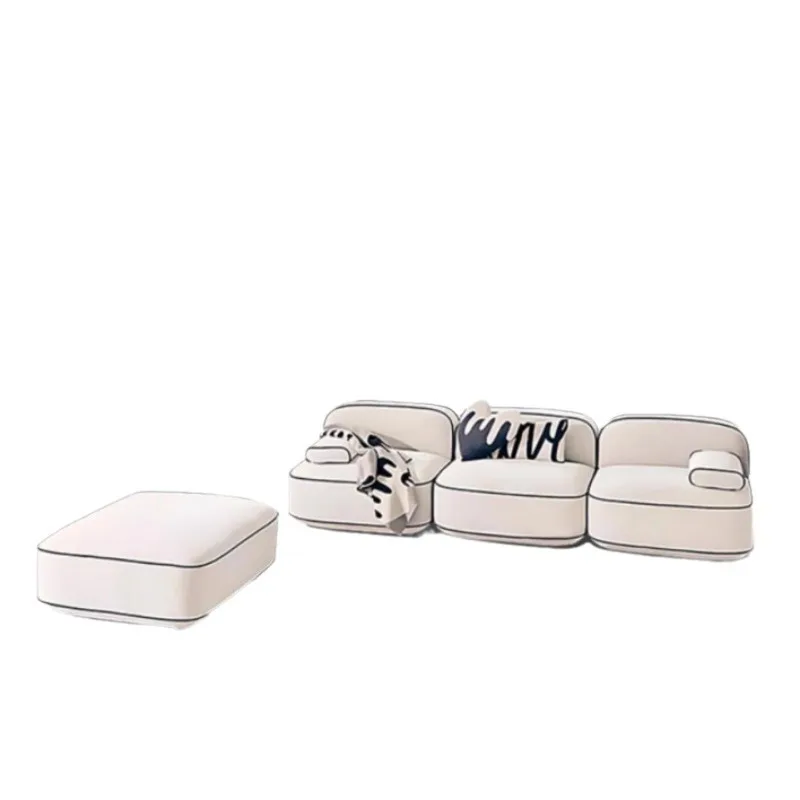 

Designer two-dimensional combination module tofu block sofa simple cream white small apartment sofa