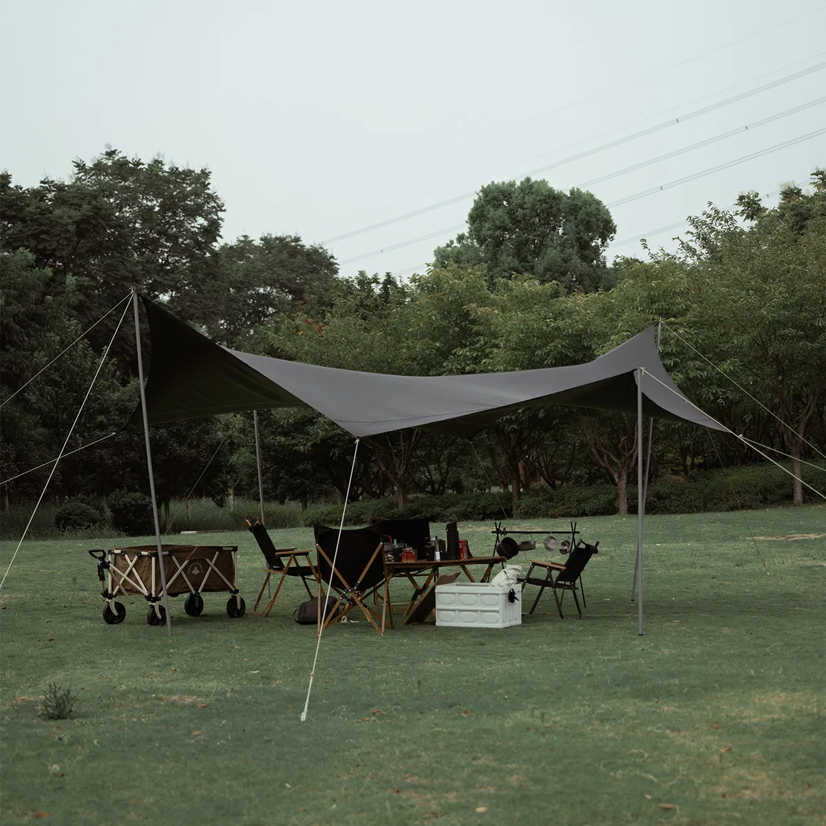 

Butterfly vinyl canopy outdoor tent blackened camping sun protection vinyl coating rainproof camping portable equipment