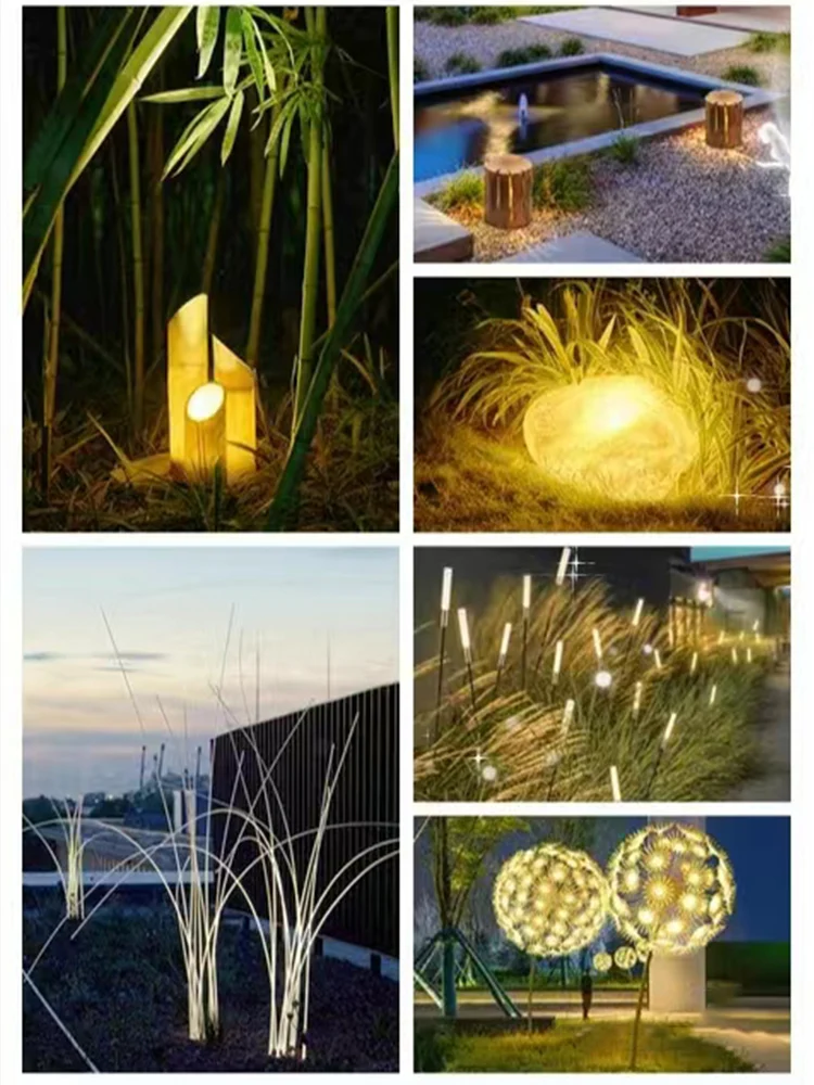 Imagem -04 - Impermeável Led Fibra Óptica Reed Lâmpada Montagem no Solo Jardim ao ar Livre