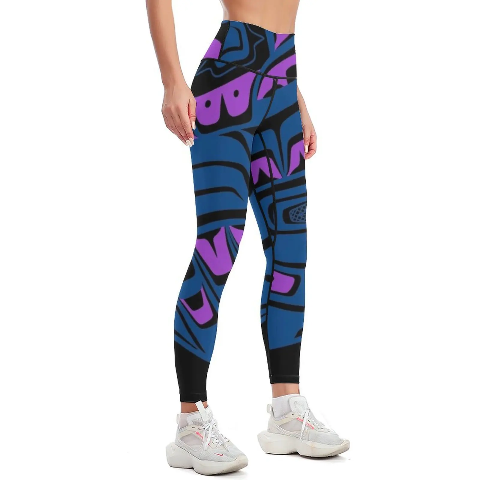 Raven Steals the Sun, teal and purple Leggings sports shirts gym sporty woman push up Womens Leggings