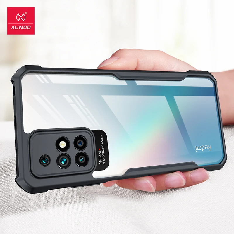 

Чехол для Redmi 10, противоударные подушки безопасности, прозрачный чехол из поликарбоната и ТПУ, Ультратонкий чехол с кольцом-держателем, легкая задняя крышка для Xiaomi Redmi 10 XUNDD