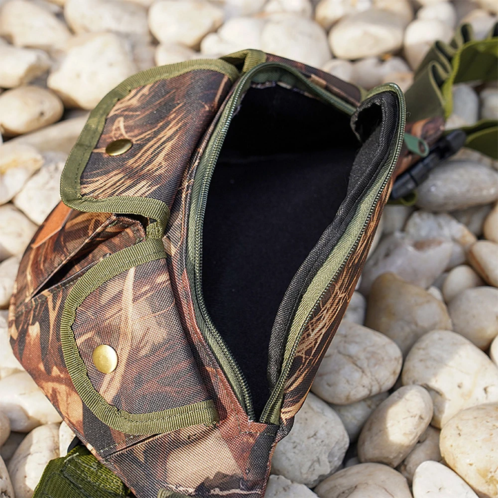 Tactical Concealed Waist Pack Camo Adjustable Organizer Multifunctional Crossbody Bag with 20 Bullet Holes for Outdoor Shooting