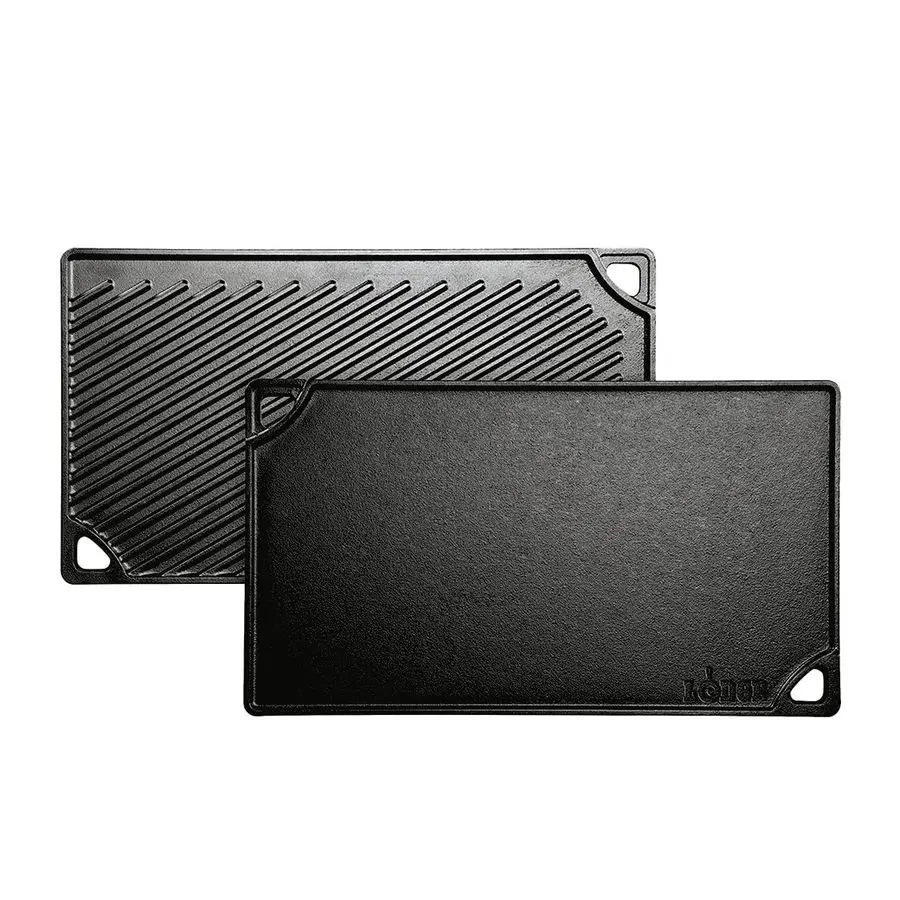 

Reversible Cast Iron Grill Griddle 9.5 x 16.75 Inch PreSeasoned Cooking Surface Flat amp Ribbed Sides Use on Stove, Grill, or Ca