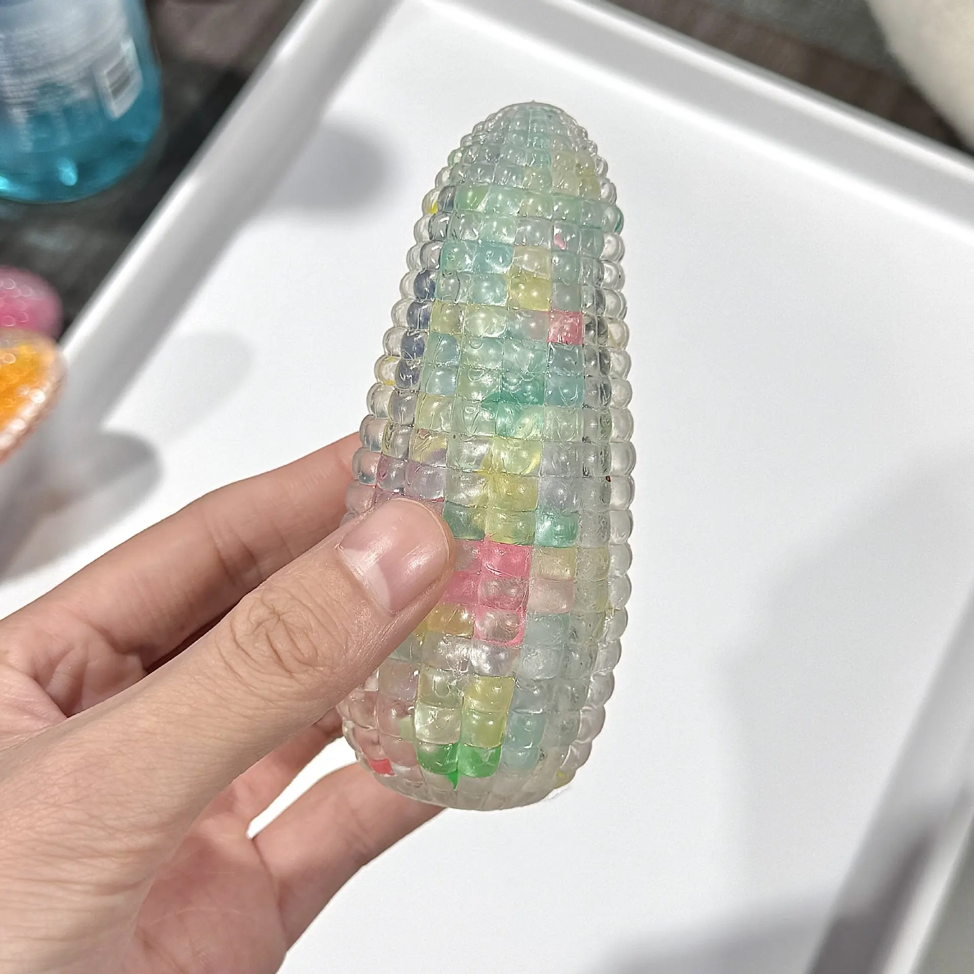 Simulation Transparent Corn Glazed Crystal Soft Pinch Toys Creative Corn Squeeze Slow Rebound Kids Adult Stress Relief Vent Toys